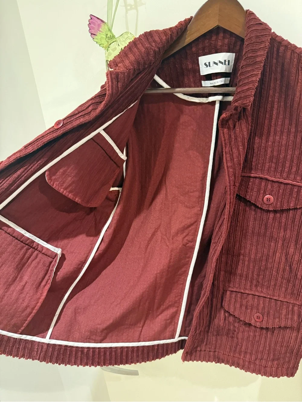 SUNNEI Men's Corduroy Shirt Jacket - Wine
